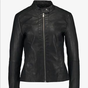 Black faux leather jacket with tags still on!